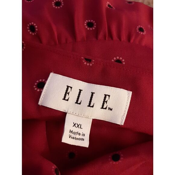 Elle Purple Polka Dot XXL Ruffle Blouse - Picture 4 of 5